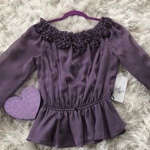 *NEW* Adrianna Papell Purple Blouse Size S